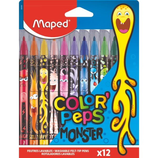 Λεπτοί μαρκαδόροι “Monster” Maped 12 χρώματα