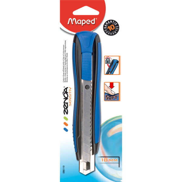 MAPED ZENOA SENSITIV ΚΟΠΙΔΙ 18MM ΛΑΜΑ ΜΕΤΑΛΛΙΚΟ ΜΠΛΕ ΧΕΙΡΟΣ ΜΕ STOP