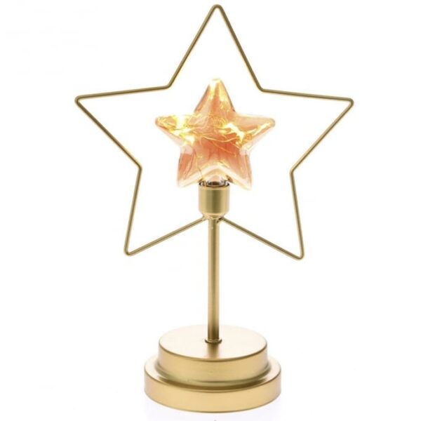 Χρυσό μεταλλικό αστέρι με φως