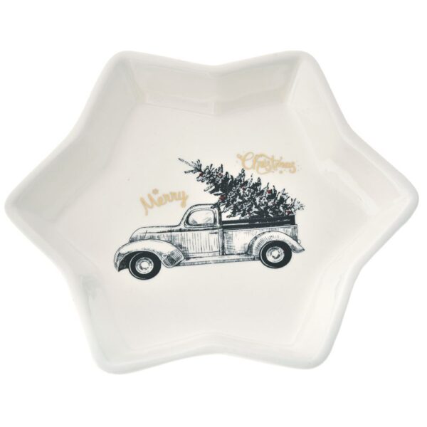 Κεραμική πιατέλα λευκό αστέρι 26εκ