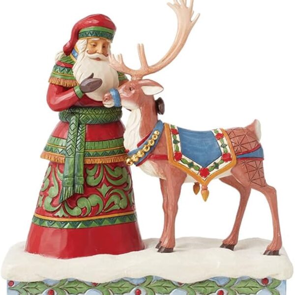 Santa Standing with Reindeer
