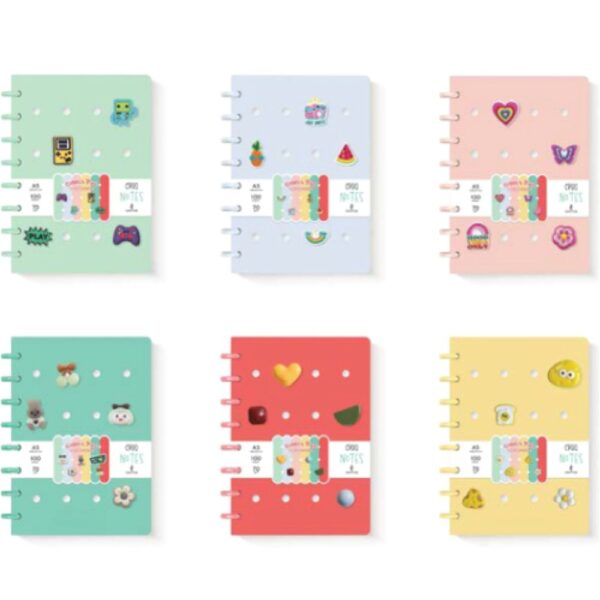 Σημειωματάριο Σπιράλ 14x21 Ριγέ CROQNOTES με διακοσμητικά Pins(6 χρώματα)